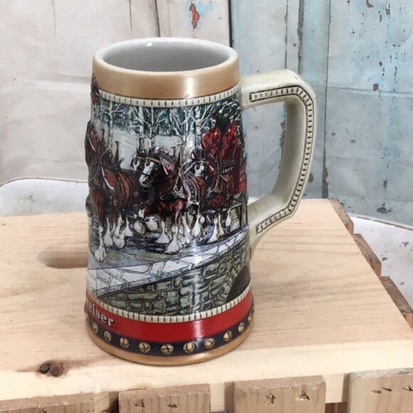 1988 Budweiser Collectors Series Clydesdale Holiday Stein - Picture 3 of 7